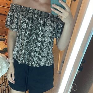 Women’s brown off the shoulder top